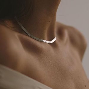 Sterling silver snake chain necklace